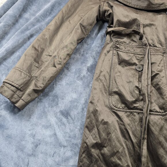 DKNY Womens Brown Trench Coat Lightweight Tie Waist Jacket Large - Picture 11 of 16